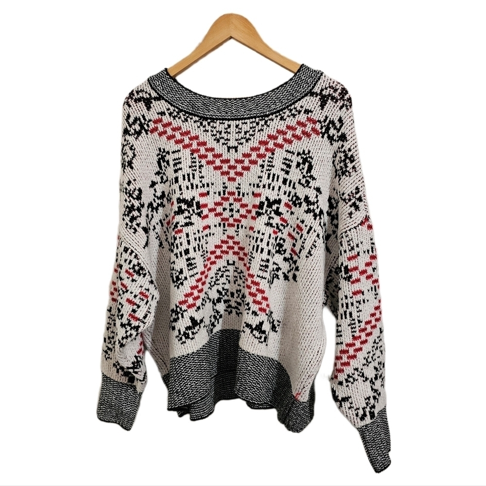 Norway style knit multicolor sweater PXXL NWT